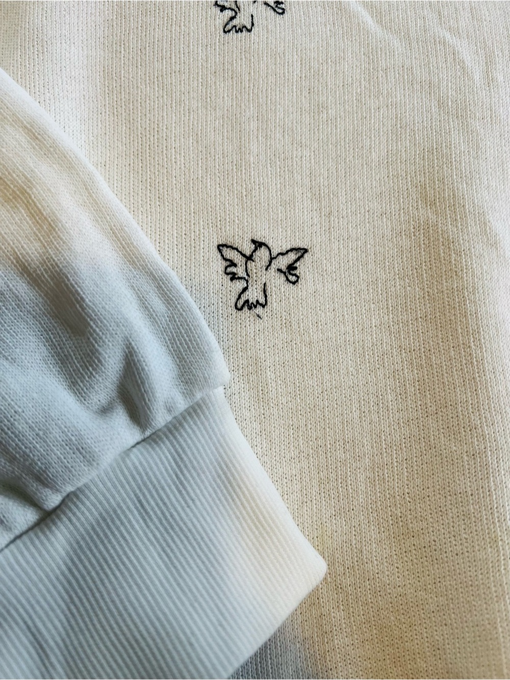 Anthropologie LEI White Crewneck Sweatshirt with Black Bird Print - Picture 5 of 8
